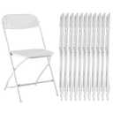 Sweetcrispy Folding Chair 4 Pack, Plastic Foldable Chairs with 330-Pound Capacity, Sturdy Metal Portable Chair, Easy to Use and Store, Outdoor and Indoor, for Home, Office, Party, Comfy, White