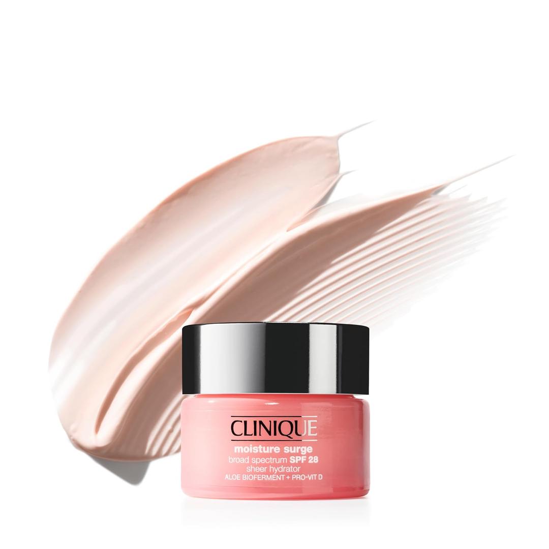 Clinique Moisture Surge Broad Spectrum SPF 28 Sheer Hydrator Face Moisturizer With Hyaluronic Acid, Aloe Bioferment + Provitamin D | Hydrating + Protecting