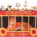 Oudain 6ft Carnival Party Decorations Circus Theme Birthday Party Supplies Circus Themed Tablecloth Washable Fabric Polyester Rectangle Animal Table Cover Protector for Birthday Baby Shower