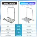 THOOUM Aluminum Boat Board Platform with Detachable Handrail to Get on & Off, Rust Resistant Boarding Platform for Dock/Deck/Boat, Large