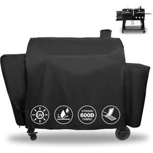 QuliMetal Grill Cover for Pit Boss Pro Series Triple-Function Combo Grill PB1100PSC1 PB1100PSC2 Sportsman PB1230 Wood Pellet/Gas Combo 1230 PB1230SP PB1230G, PB 67364-600D Fade Resistant Grill Cover (Black)