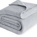 Bedsure GentleSoft Fleece Blankets Queen Size Light Grey - Bed Blanket Soft Lightweight Plush Fuzzy Cozy Luxury Microfiber, 90x90 inches