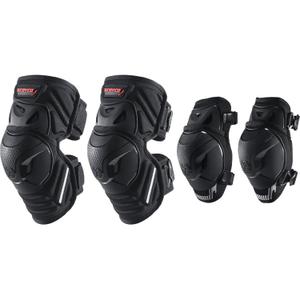 Scoyco Motocycle Knee Guards for Man - CE Level 1 Knee and Elbow Pads Adjustable Motocross Armor with TPU Protective & Dynamic Flex Racing Gear (4Pcs-Large)