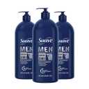 Suave Men Shampoo Conditioner Bodywash 3 in 1 Charcoal &Warm Ginger to Cleanse and Nourish Hair and Skin, 40 oz Pack of 3