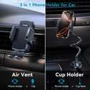 TECKNET Cup Phone Holder for Car - Adjustable Gooseneck Cup Holder Phone Holders with Air Vent Holders & Expandable Base, Cupholder Phones Mount for iPhone 17/16 Pro Max and All Cell Phones, Car Model
