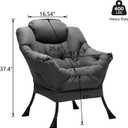 HollyHOME Lazy Chair with Armrest and Side Pocket, Comfy Accent Lounge Chair,Leisure Sofa Armchair for Living Room, Bedroom, Dorm, or Small Spaces, Oversized Reading Sofa Chair,Dark Grey