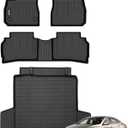 Binmotor-All Weather Car Floor Mats for Chevrolet/Chevy Malibu 2016-2025, Waterproof TPE Mats Floor Liners for Chevy Malibu Cargo Trunk Liner Accessories Mat-Black