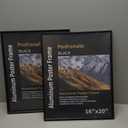 16x20 Aluminum Picture Frame - Plexiglass - Thin Edge - Black - 2 Packs - Wall Mounted - Hang Vertically & Horizontally