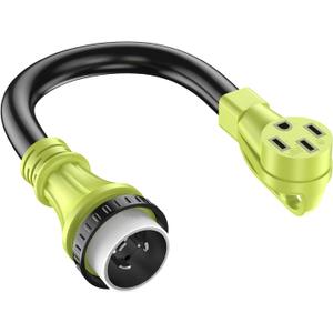 50 Amp Twist Lock Adapter with Grip Handle, NEMA SS2-50P Male to 14-50R Female Adapter, Heavy Duty RV Power Cord Adapter, 50 Amp Adapter for Generator Dryer Welder EV STW 6/3+8/1 AWG(1.5FT 125/250V)