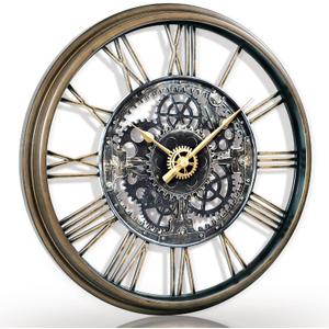 AYRELY 24IN Large Decorative Wall Clock - Oversized 3D Steampunk Roman Numeral Big Wall Clock, Vintage Industrial Steampunk Large Wall Clock for Living Room Decor