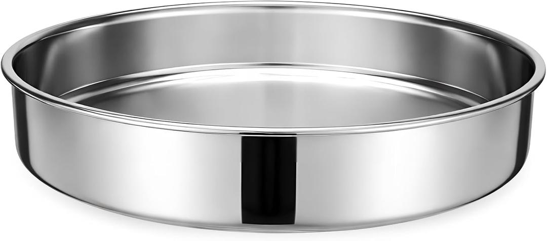Geetery 12.6 Inch Round Cake Pans Stainless Steel Large Baking Pans Durable & Non Stick for Layer Cakes, Wedding Cakes and Large Parties, Easy Clean & Oven Safe