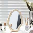 gugululu Cloud Makeup Mirrors for Desk, Tabletop Vanity Mirror Hanging Wall Mirrors Desk Mirror with Adjustable Bracket Decor Aesthetic Mirrors for Office Living Room Bedroom (White)