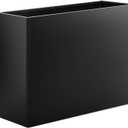 Metal Planter Box 36 x 12 x 26, Heavy Duty Tall Black Planter with Removable Insert Shelf for Porch, Garden, Patio, Yard