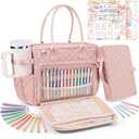 Large Bible Bag with Bible Cover Case for Women, Quilted Church Tote Bag Carrying Case w/Shoulder Strap, Bible Study Supplies Journaling Kit Accessories Easter Mothers Day Christian Gift for Women Mom