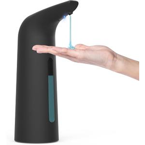 Automatic Soap Dispenser Touchless,400ML Hand & Dish Countertop Electric Liquid Dispenser with Sensor,Modern 4 Gear Adjustable Black Waterproof Battery Operated Kitchen Auto Soap Pump