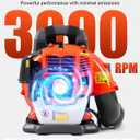 52cc Backpack Leaf Blower Gas Powered 550 CFM 230 MPH High Airflow for Lawn Care, Low-Vibration Harness, Clears Leaves, Debris & Snow (Orange)