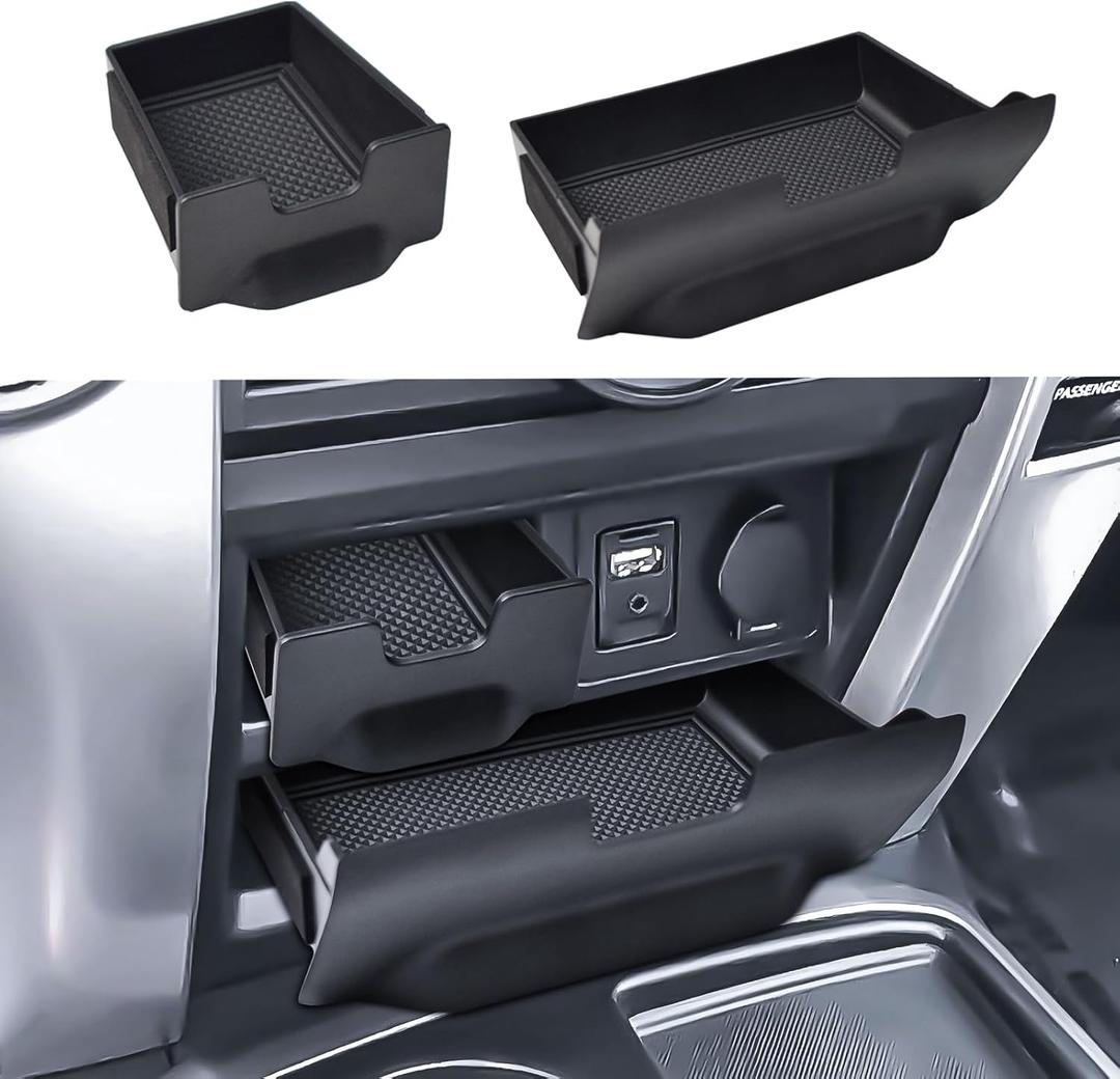 Center Console Storage Drawer Compatible with Toyota 4Runner 2014-2021 2022 2023 2024 5th Gen Accessories 2-piece Extra Shifter Cubby Organizer Secret Compartment Tray