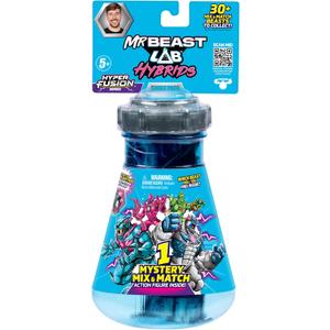 MrBeast Lab Hybrids Single Pack, Mix & Match Millions of Combinations to Create The Ultimate Beast and Reveal Individual Beast Parts to Create 1 of 10 4" Hybrid Figures, 30+ to Collect