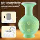 3D Puzzles Vase for Adults, 200 Pieces Plastic DIY Unique Flower Vase with LED Light House Warming Gift Birthday Gifts for Flower Arrangements and Home Decor (C- Mint Jade)