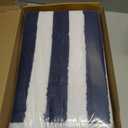 Amazon Basics 100% Cotton Soft & Absorbent Beach Towels, Cabana Stripe, Fast Drying, Machine Washable, Large 30 in x 60 in, Navy Blue, 2-Pack