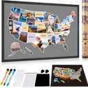 USA Photo Map+Scratch Off Map of US,50 States Travel Tracking Maps 24 x 36 in,Idea Gifts for Lovers Couples Adventurer Travelers Retirees,United Rv States Visited Vacation Tracker Wall Decor(Unframed)