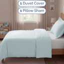 Duvet Cover Twin/Twin XL Size Set - Extra Soft Twin/Twin XL Duvet Cover 68" x 90" with 1 Pillow Sham - Hotel Luxury, Easy Care, Fade Free with Zipper Closures & Ties - Comfy & Breathable (Ice Blue)