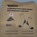 Hylaea Compression Running Socks for men, Coolmax Anti-Blister Cushion Crew Socks for Athletic, Moisture Wicking & Seamless L