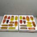 Yaomiao 30 Pcs Vases Bulk Colored Flower Glass Bud Vases Valentine Vintage Colored Glass Bottles Colorful Rustic Embossed for Home Wedding Table Decorations Gifts(Orange Yellow Series)