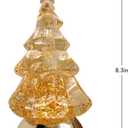 Christmas Snow Globe, Water Glitters LED Lighted Snow Globes Christmas Tree Tabletop Decor - Yellow