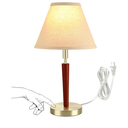 Mid-Century Modern Wood Table Lamp,Touch Control & 3-Way Dimmable Bedside Lamp for Bedroom, Living Room, Nightstand, Office (Bulb Included)
