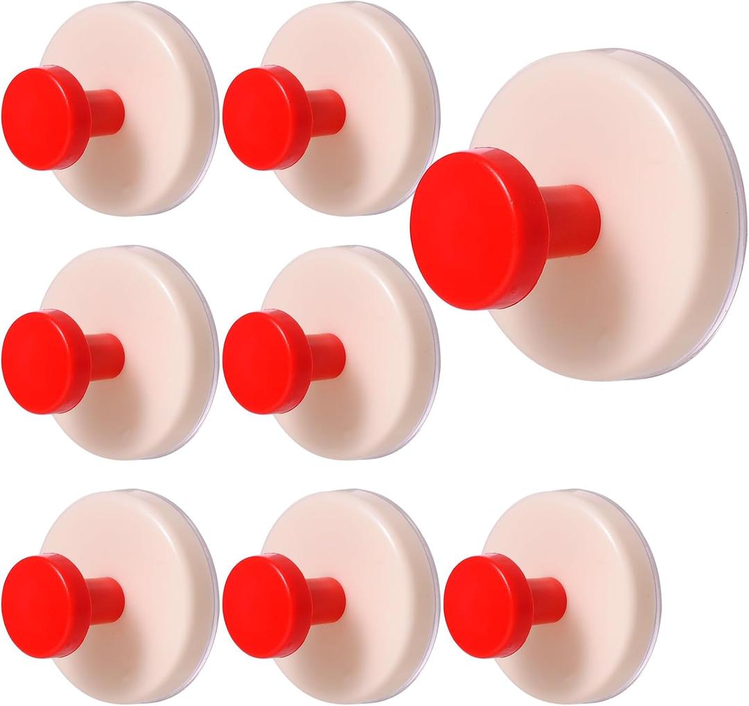 2 x 8 Pack Suction Cup Hooks, No Drill Bathroom Hooks for Glass & Tile | Reusable waterproof suction hooks for towels, robes and accessories on smooth glass, mirrors, tile and metal.