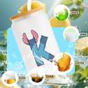 Cute Cartoon Lover Gifts Initial A-Z Personalized Iced Coffee Cup Cartoon Merch 16oz Glass Cup with Lid and Straws Birthday Christmas Gifts for Women Teen Girls Fans (Letter K) (Multicolor 1029)