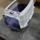 Amazon Basics 2-Door Top-Load Hard-Sided Pet Travel Carrier for Cats and Small Dogs, 19" L x 12.6" W x 10" H, Gray & Blue