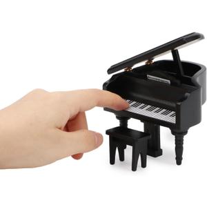 Miniature Piano for Dollhouse Furniture Upright Grand Piano with Stool Instrument 1 12 Ornament Artificial House Scene Accessories Desktop Decoration