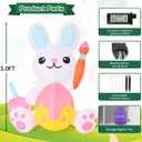 GOOSH 5 FT Easter Inflatables Bunny Outdoor Decorations Cute Rabbit Draw Easter Eggs Blow Up Yard Decorations Easter Decor with Built-in LED Lights for Holiday Indoor Lawn Garden