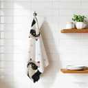 Hello Sunshine Cat Kitchen Towels Set of 2 | Set of 2 16x24 in floral cat towels with cute black and white cat design for kitchen, bathroom, or spring farmhouse decor.