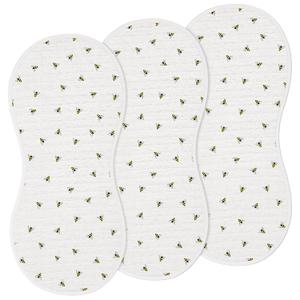 Hahafelt 3 Pcs Changing Pad Liners Fits in Peanut Shaped Changing Pad Waterproof Diaper Mats Organic Cotton Mats are Warm on Baby's Back, Washable Reusable (Bee,Cream Color)