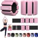 Pilates Wrist Ankle Weights for Women, Wearable Strong Arm & Leg Weights Set of 2(1 lb/2.2 lbs Each), Adjustable Ankle Weights for Walking, Yoga, Dance, Barre, Gym (Pink)