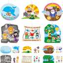 2 x 36Set Religious Sunday School Crafts for Kids Bulk Christian Bible Stories DIY Sticker Hanging Ornament Craft Kit for Classroom VBS Activities Sunday School Church Carnivals Christmas Exchange Gifts, Small