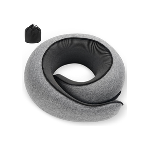 Neck Pillow, Travel Pillow uses Memory Foam to Support Neck Comfort, Ideal Companion for Airplane and car Travel, Compact, Convenient, and Versatile Airplane Sleep Pillow(Gray) 2 Pcs