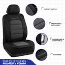 Skechers Memory Foam Seat Covers, Thick Cool Touch Fabric Seat Covers, Front Seat Covers Airbag Compatible ,Automotive Comfort Protection for Most Cars, Vans, Trucks, SUV, Floor Grey