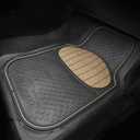 FH Group Heavy-Duty Car Mats - Universal Fit, Trimmable Rubber Floor Mats, Sedans, SUVs, Trucks - Beige