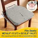 AAAAAcessories Chair Cushions for Dining Chairs, 17 x 16 x 2 in, Set of 4, 17x16x2"-4 Pack