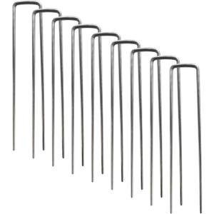 6 Inch Galvanized Landscape Staples, 11 Gauge Silver U-Shaped Turf Securing Garden Stakes Pins for Christmas Outdoor Tents Farm Lawn Fabric Netting, 100 Pack 6 Inch Galvanized Landscape Staples, 11 Gauge Silver U-Shaped Turf Securing Garden Stakes Pins for Christmas Outdoor Tents Farm Lawn Fabric Netting, 100 Pack