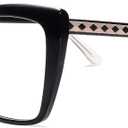 AMOMOMA Trendy TR90 Oversized Blue Light Reading Glasses Women,Stylish Square Cat Eye Glasses AM6031, +2.00