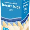 Amazon Basics Reclosable Freezer Gallon Bags, BPA Free, 90 Count (Previously Solimo)