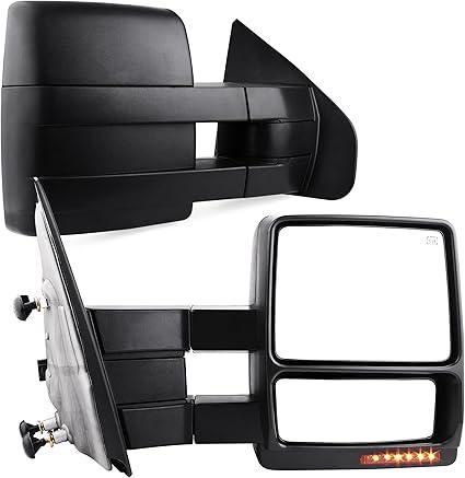 YITAMOTOR Towing Mirrors Compatible with Ford F150 Power Heated with LED Signal and Puddle Light Tow Mirrors (Pair set), Replacement for 2007-2014 Ford F150 Series Pickup