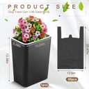 Jingmore Dog Poop Trash Can Outside 3.96 Gal/15 L Plant Styled Dog Waste Trash Can with Lid 50 Pcs Plastic Waste Bags Outdoor Indoor Poop Container Slim Garbage Bin for Yard Garden Pet (Flower Black, 3.96 Gal/ 15 L)