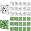 MIMIND 30 Pieces Soccer Gift Bags with Handles PVC Clear 8 x 8 x 3.15 Inch Soccer Goodie Bags Sport Themed Party Favor Treat Bag for Team Birthday Holiday Party Supplies