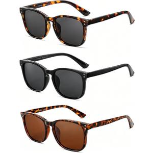 3 Pack Polarized Sunglasses for Women Classic Retro UV400 Protection